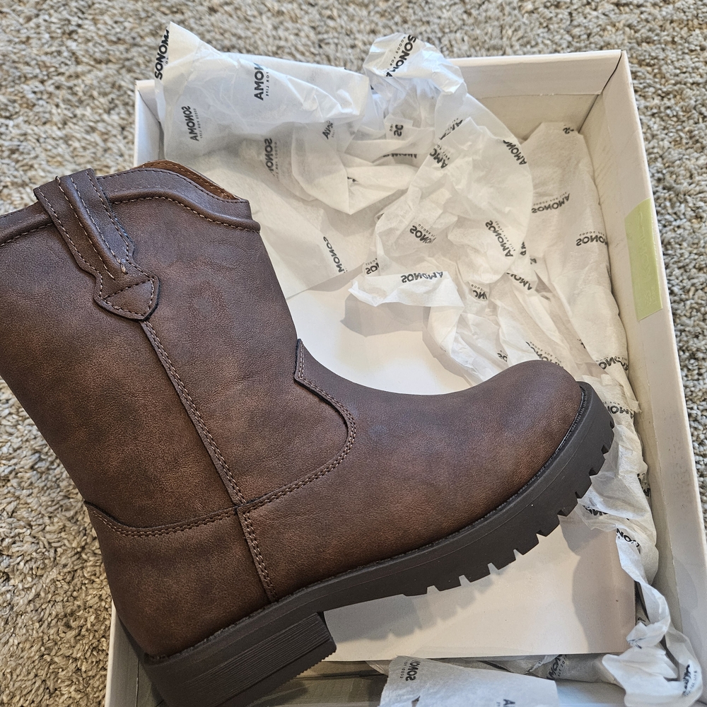 Brown Leather Distressed Boots